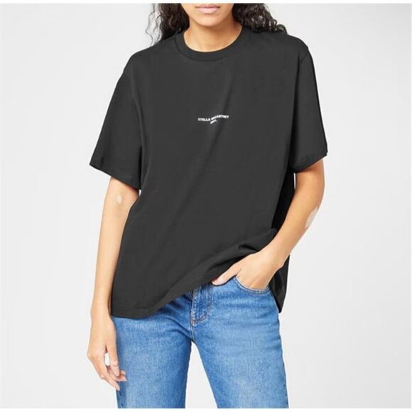 Stella McCartney 2001 Logo print Tshirt, Black, Size 40 J163 - Picture 1 of 11